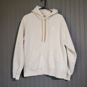 Nike Sportswear Club Fleece Pullover Hooded Sweatshirt Beige Women's Medium